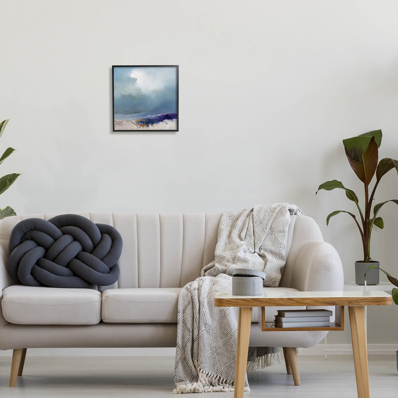 «Overcast Ocean Splashing Waves», art de la giclée encadrée par Patrick Dennis, Noir, H 12 po x l 12 po x P 1,5 po