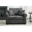 Fauteuil en chenille de 44,5 po de large gris avec revêtement confortable et housses de coussins amovibles pour la chambre à coucher Fauteuil moderne, surdimensionné, gris, avec structure de soutien-2401365