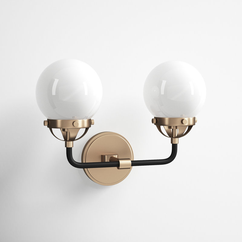 Newport 2-Light Steel Vanity Light, No , Brushed Nickel