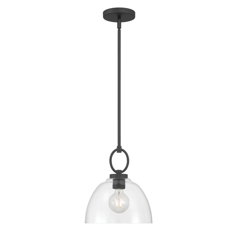 Luminaire suspendu 1 lumière Velto, Noir mat