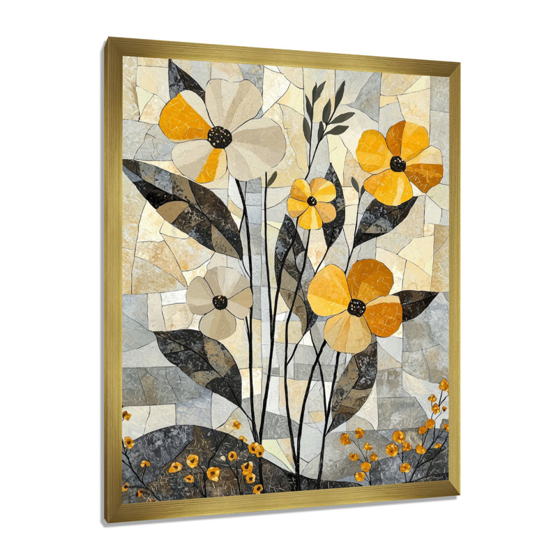 Garretson - Abstract Canvas Art Print, H 32 po x l 24 po, Reproduction encadrée d'une seule photo, Doré