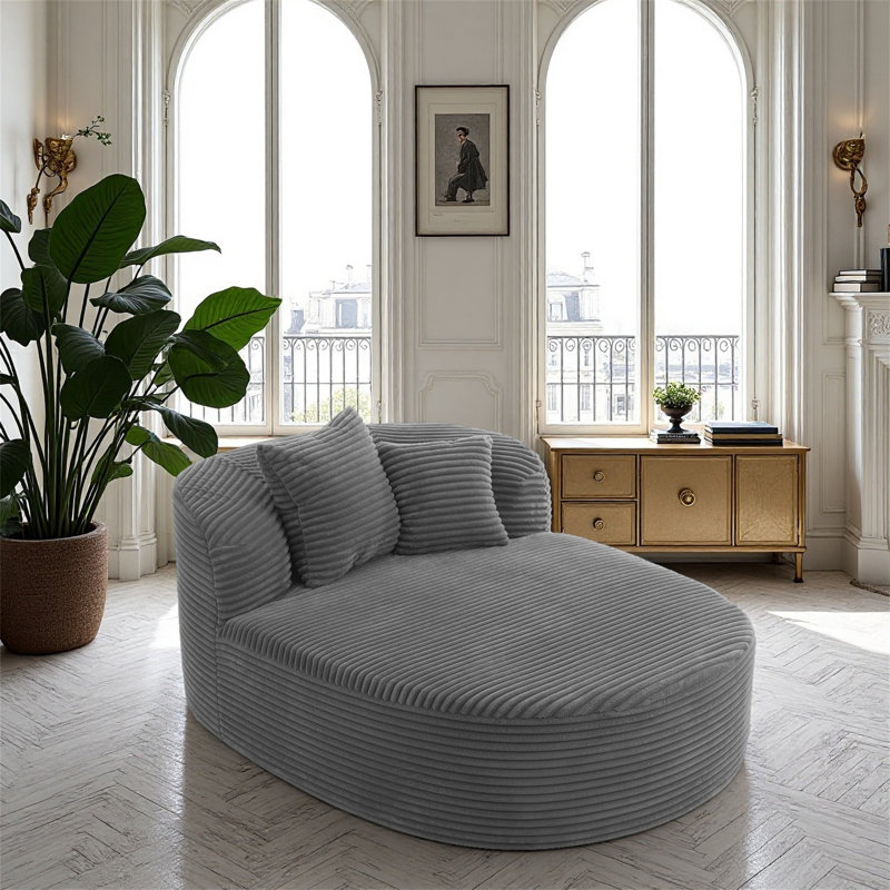 Canapé-lit de 51,6 pouces avec appuis-tête à support double, Gris