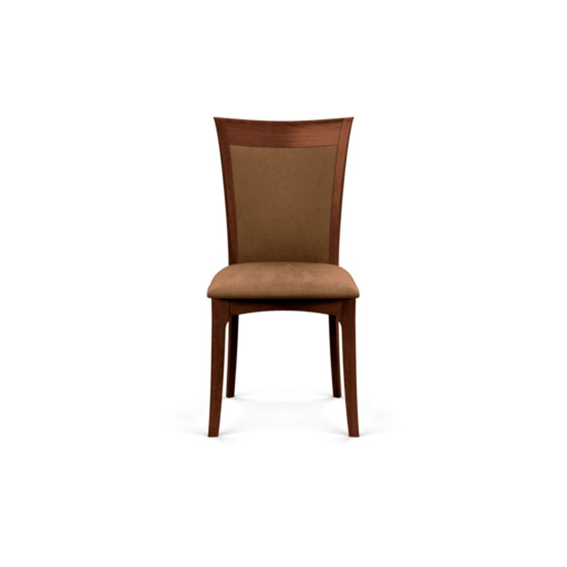 Morgan Leather Dining Chair, Cognac Cherry, Onyx Microsuede