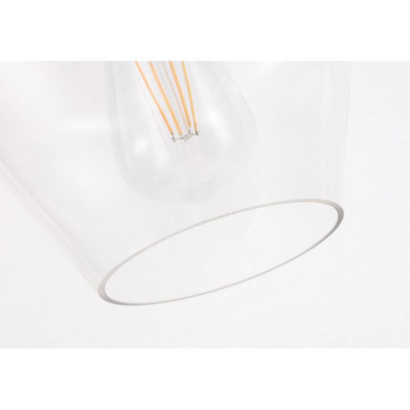 Sullivan Street Glass Flush Mount, Brass, Clear, 9.4" H x 7.9" W x 7.9" D