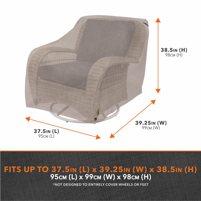 Modern Leisure Garrison Patio Swivel Lounge Chair Cover,  37.5"L x 39.25"W x 38.5"H, Sandstone, 38.5" H x 39.25" W x 37.5" D