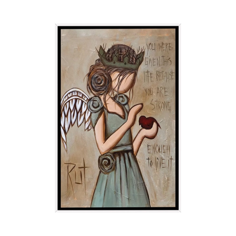 Strong Enough - Painting Print on Canvas, 66.04 cm H x 45.72 cm W, White Framed
