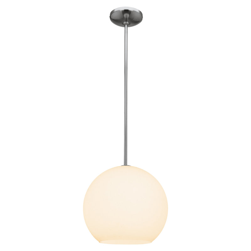 Caviness 1 - Light Brushed Steel Single Pendant, 10.5" H x 11.5" W x 11.5" D, Yes