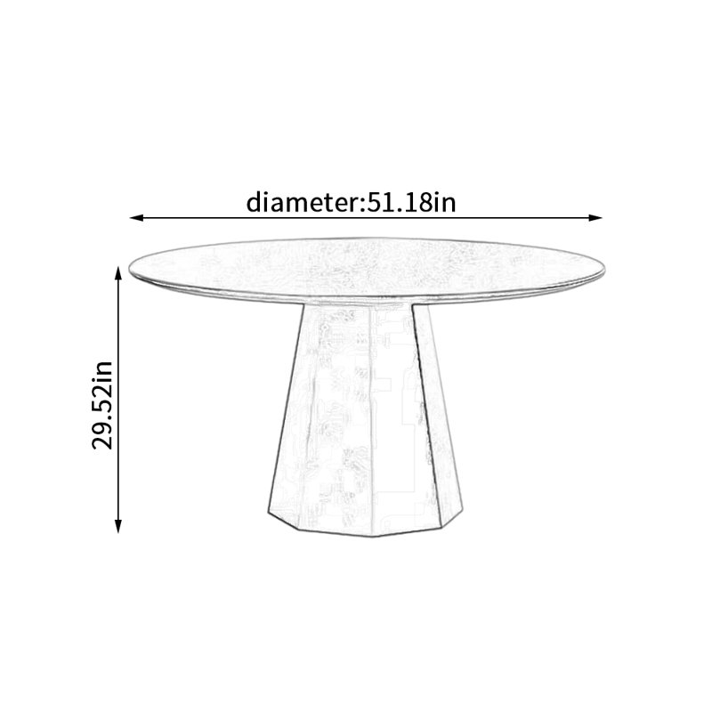 Ash Round Solid Wood Dining Table, 29.52”H x 51.18”L x 51.18”W