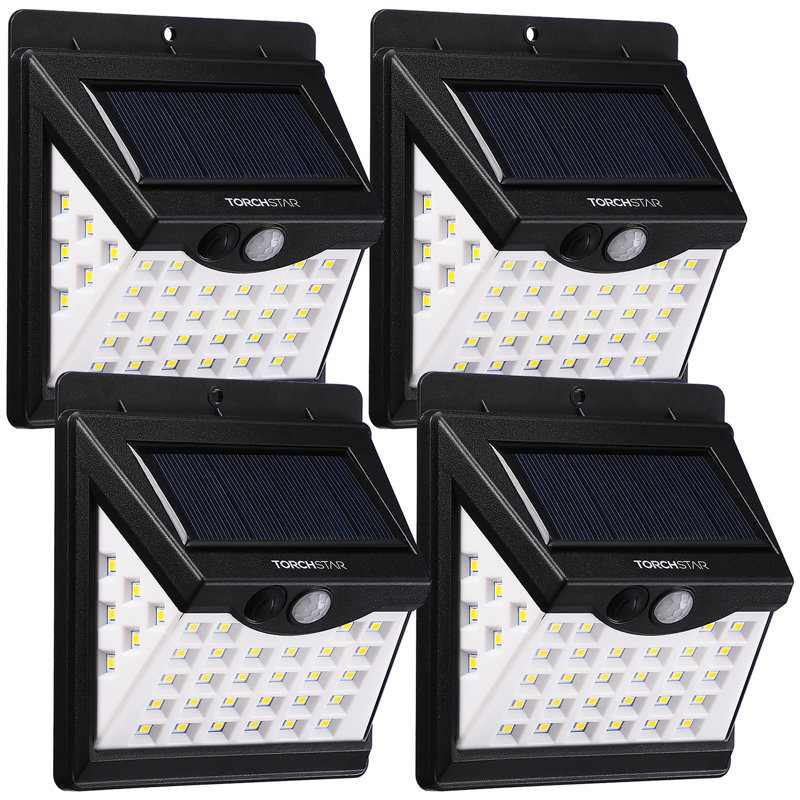 Ensemble de 2 panneaux muraux de sécurité d'extérieur 40 watts avec capteur de mouvement, 2 500 watts, blanc pur 6 500 K, noir