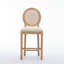 Ensemble de 2 tabourets de bar en bois massif avec tabourets de cuisine en bois massif de style campagne française classique pour comptoir de bar - Beige