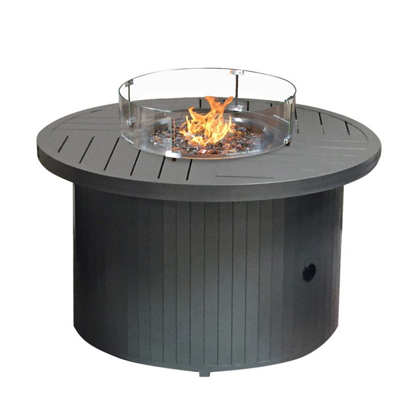 Clear Tempered Glass Round Fire Pit Wind Screen