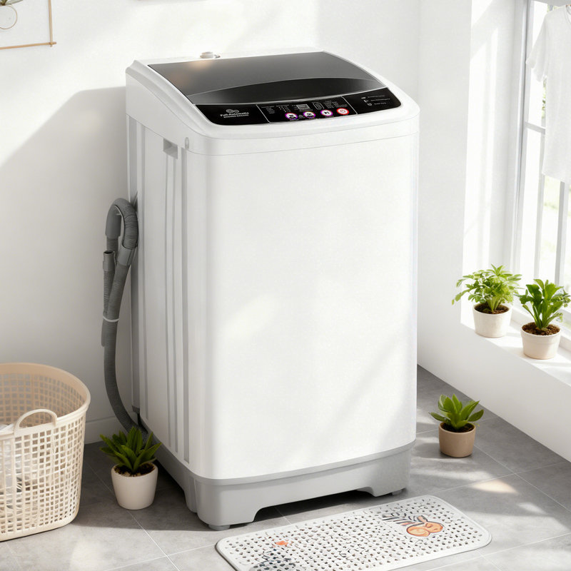 Homdox 2.4 Cubic Feet cu. ft. High-Efficiency Portable Washer with Child Safety Lock, White