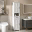 Armoire de rangement pour salle de bain mince kleankin, grande armoire de salle de bain, tour à linge avec tablette ouverte, tiroir, portes encastrées et tablettes réglables, blanc