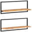 Raekwon 2 Piece Acacia Solid Wood Floating Shelf with Live Edge-565793979