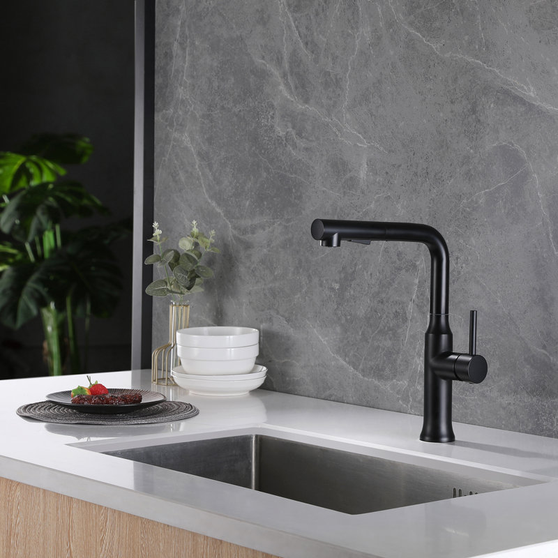 Belfry Kitchen Willesden Pull Out Kitchen Faucet, Black