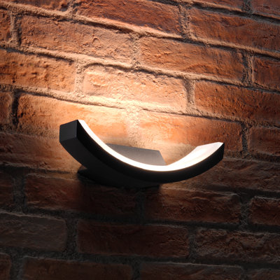 Willacy Black 12.8cm H Integrated LED Outdoor Sconce
