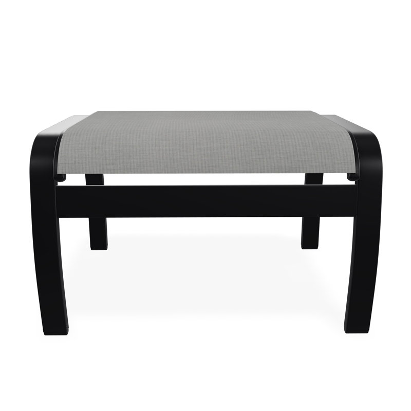 Repose-pieds Belle Isle, Noir, Toile Sunbrella® beige chiné