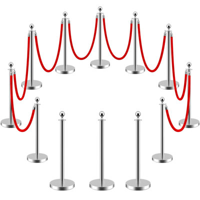 12 Piece Strut And Velvet Rope Sturdy Base With Stainless Steel Strut