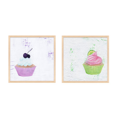 Petits gâteaux cerise et lime. «Set of 2» par Katy Montica - Ensemble de 2 reproductions de cadres photo