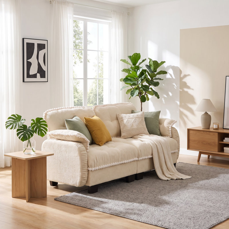 Causeuse Chenille Cloud, Cream Beige