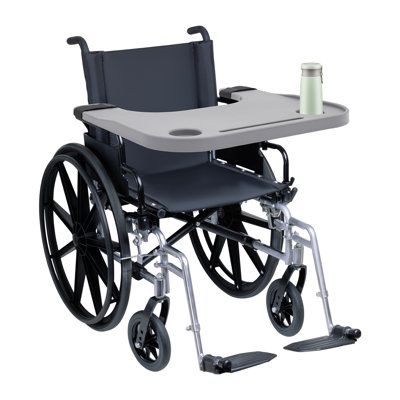 Wheelchair Tray Wheelchair Mounting Tray Table with Cup Holder and Phone Slot