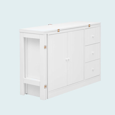 Innovative Sideboard With 2-Door, 3-Drawer Design And Adjustable Pull-Out Top For Flexible Use,Suitable