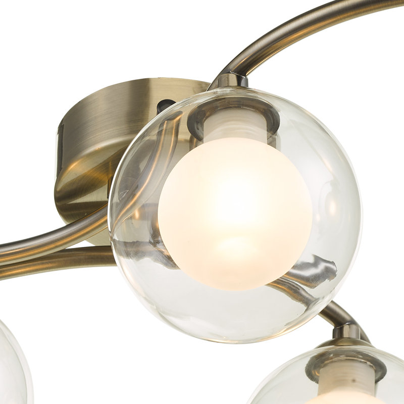 Yutan Semi Flush Mount, Antique Brass