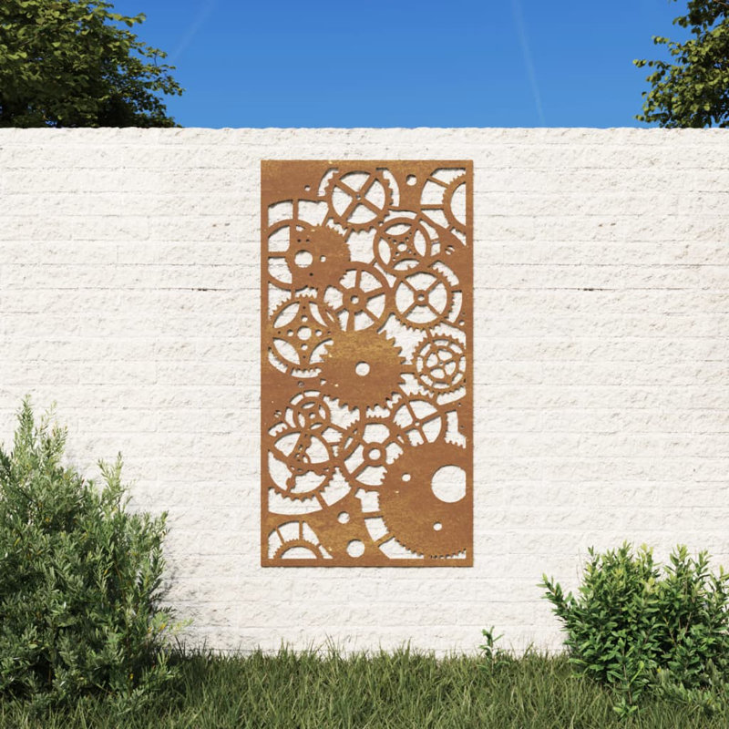 Décoration murale de jardin vidaXL brun métallique avec acier rouille moyen Corten
