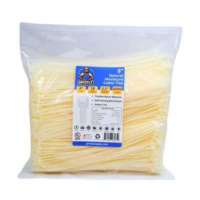 8" 18lb Miniature Cable Tie 1000/bag