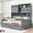 Wooden Daybed with Shelves and 2 Drawers-1443420130-1443420128