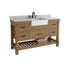 Meuble-lavabo simple 55 po avec lavabo en pierre blanc Maxbano Farmhouse