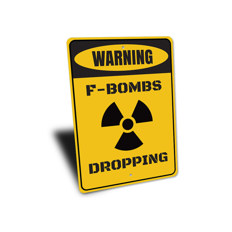 Plaque en aluminium F Bombs, H 14 po x l 10 po x P 0,04 po