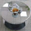 Table basse ronde de luxe légère avec base en verre cannelé, table de bout à double fonction peu encombrante pour le salon