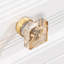 Boutons d'armoire carrés modernes en verre cristal, champagne transparent avec base en alliage de laiton poli, pour armoires, tiroirs (ensemble de 2)-124586332