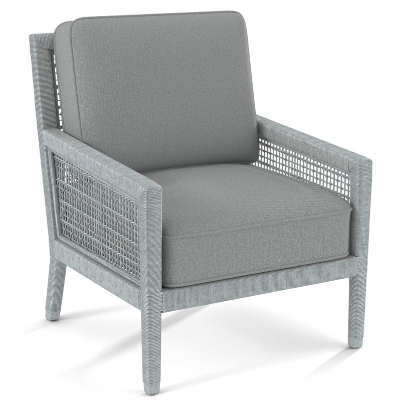 Harper Upholstered Armchair, Light Blue Performance Fabric; 0851-55, Pumice