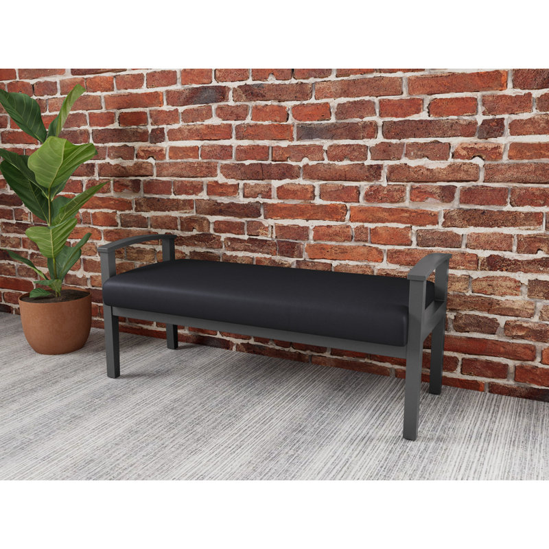 Banc en bois massif Amherst, Étain, Noir Patriot Plus