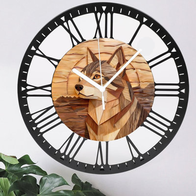 Horloge murale ronde en fer 10 po avec mouvement à quartz silencieux, chiffres romains, impression UV