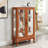 2 Doors Curio Cabinet With Tempered Glass Doors, Curio Cabinets With Mirrored Back Panel And Adjustable Shelves, Lighted Display Cabinet For Home, Office Light Bulb Included