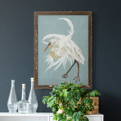Heron Plumage IV - Peinture sur toile encadrée