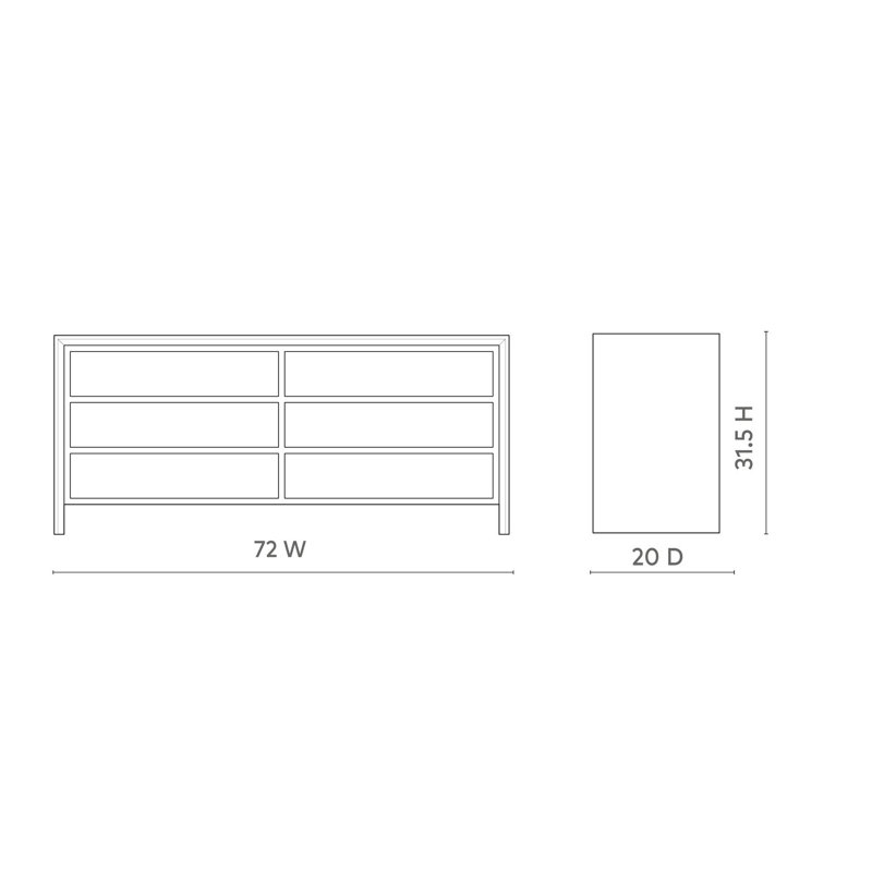 Beatrice 6 - Drawer Solid Wood Dresser