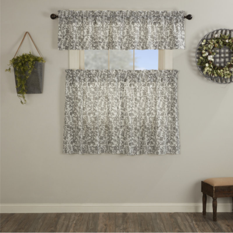 Ensemble de 2 tapis à pignons gris à motif floral