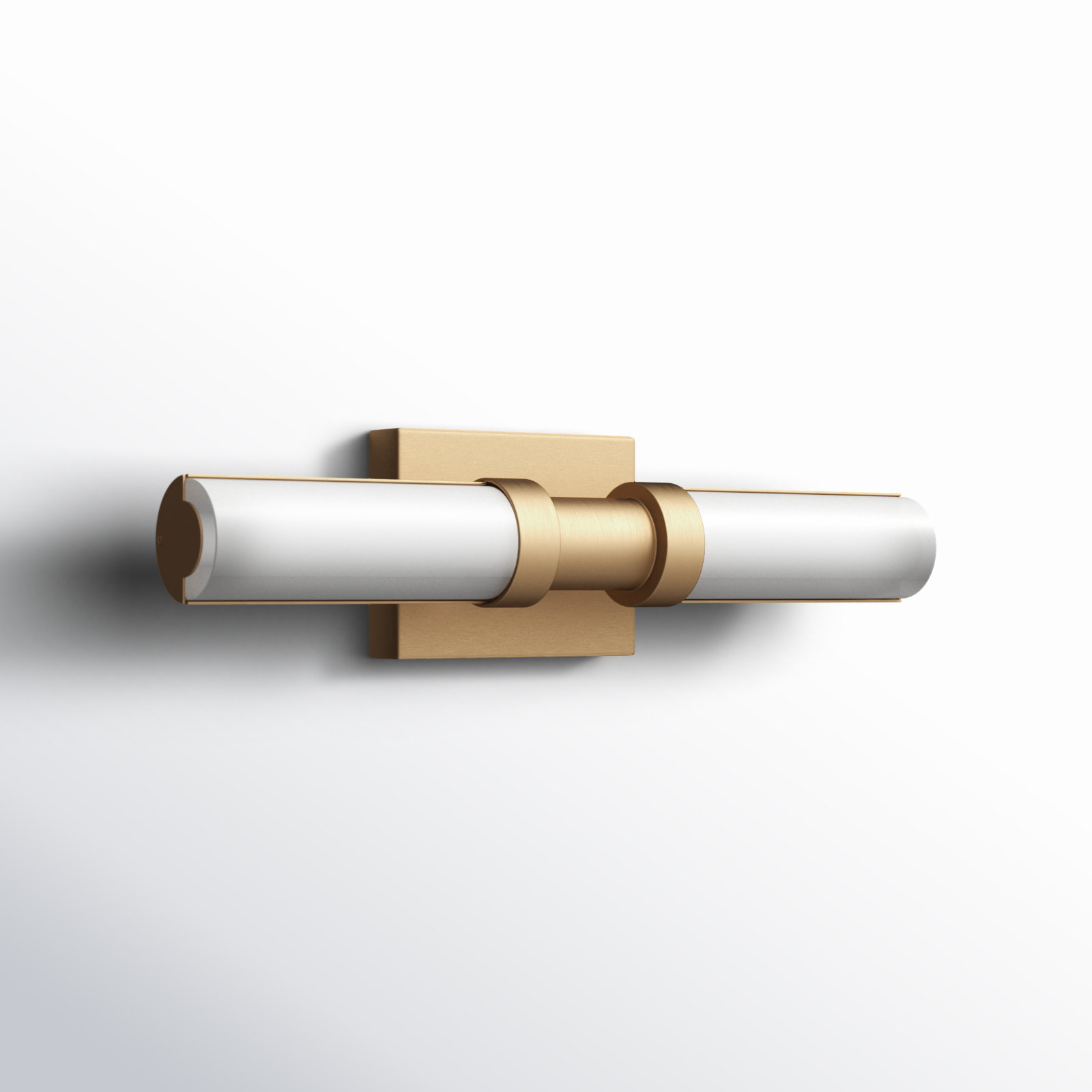 Kelan Single Frosted Dimmable LED Vanity Light, Satin Brass, 18"H x 4.75"W x 4.5"D, 15W