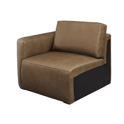 Beryl Modern Full Grain Leather Upholstered Sectional-Left