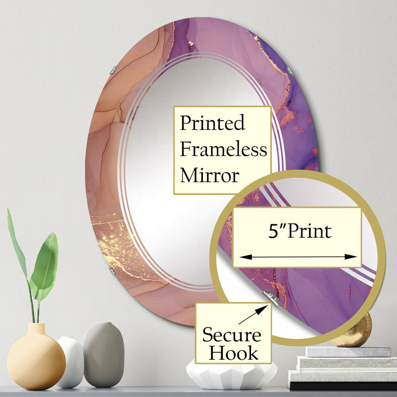 Miroirs muraux mauve et jaune, 30 po x 20 po