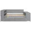 Lit de jour gris avec rangement multifonctionnel, gigogne et station de charge-916710186