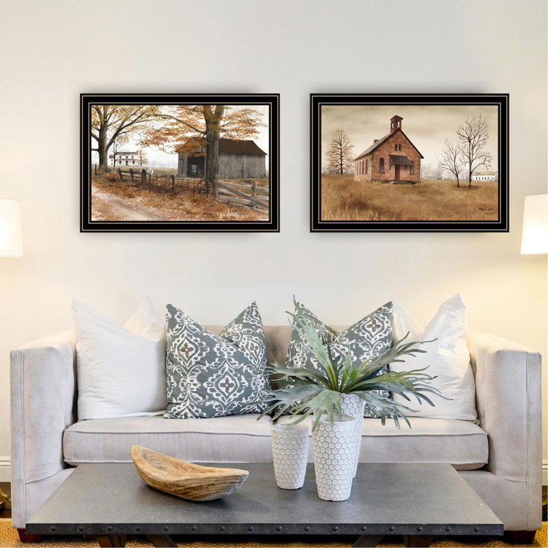 Gorgeous Living Wall Art - 2, encadré noir, multicolore, 20 x 1 x 14 po, 5 lb, option de chambre à coucher