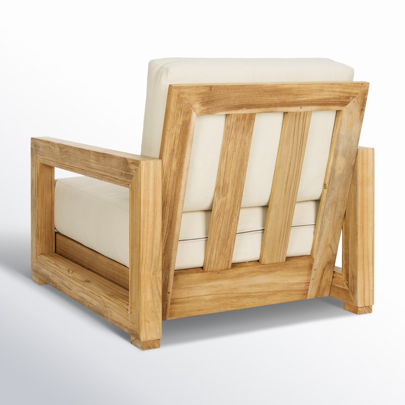 Montford Teak Patio Chair with Cushions, Beige