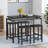 Charmaigne 5-Piece Modern Industrial Dining Set Bar Set | Compact Table & Stools with Space-Saving Design for Dining/Breakfast Nook-1249231518