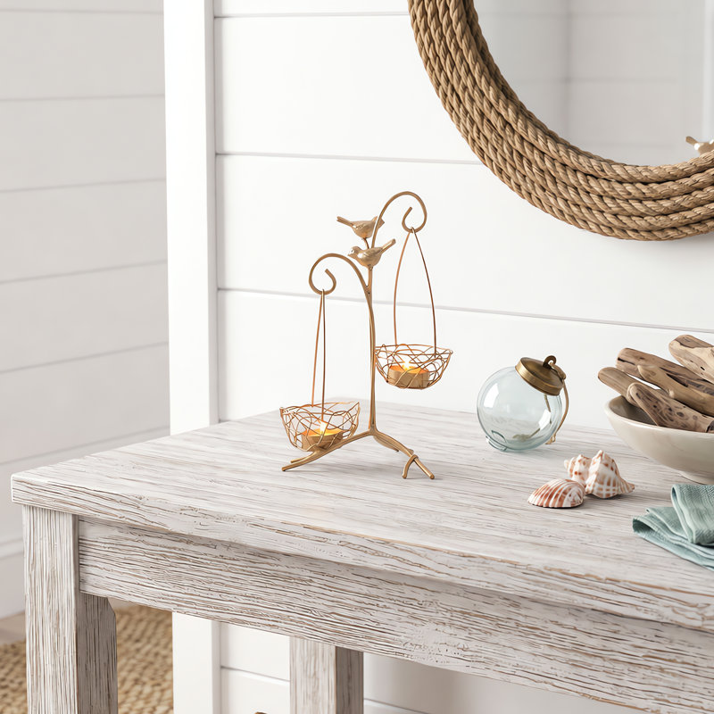 Porte-bougie chauffe-plat en métal doré en forme d'oiseau, support à bougie votive suspendu à 2 niveaux en forme de nid, décoration de table