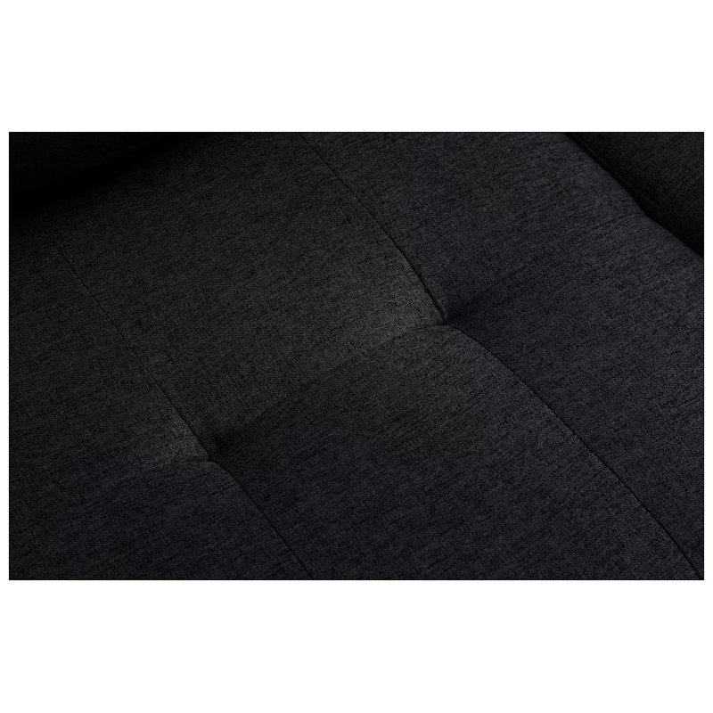 Calliandra Upholstered L-Shaped Sectional Left Hand Facing, Black Fabric, Left Hand Facing